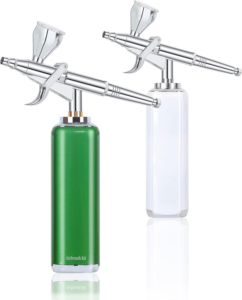 I-BEAUTEE high air Flow Cordless Airbrush Kit, Wireless Portable Air Brush Compressor, Rechargeable Mini Air Brush, Handheld Airbrush Gun for Barber, Model Painting, Nail Art, Makeup, Tattoo (Green) - Image 2